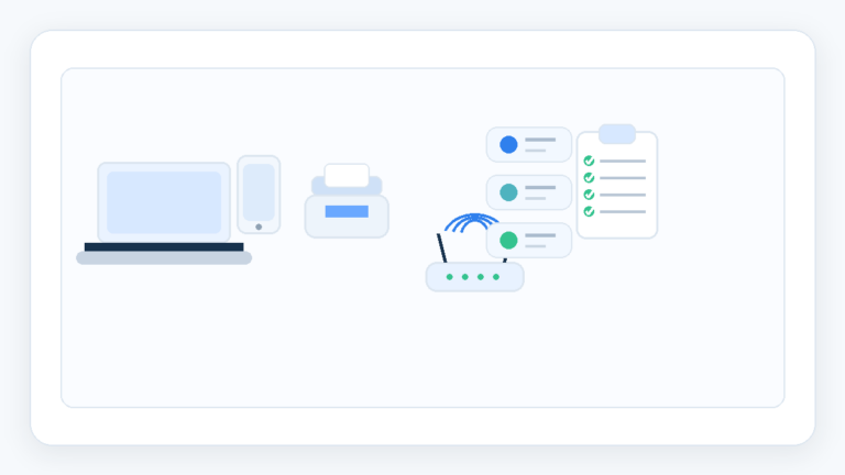Device inventory illustration for business IT support checklist