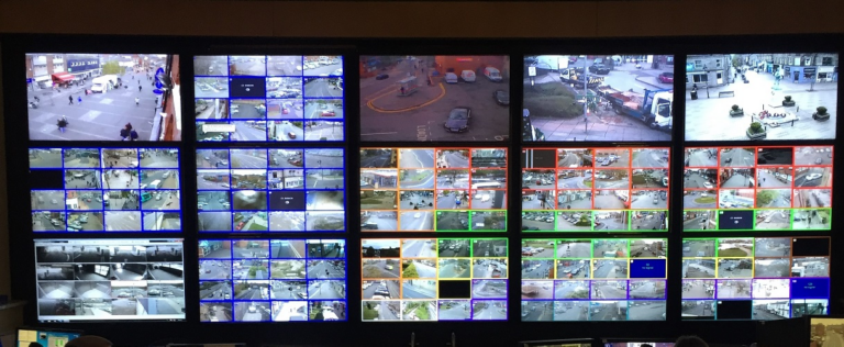 CCTV control room monitor wall